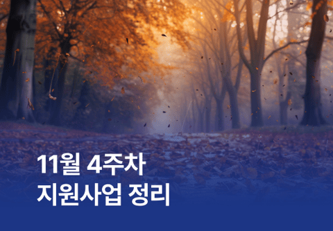 [지원사업] 11월 4주차 지원사업 정리